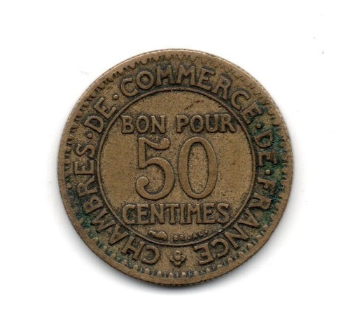 Francia Moneda 50 Centimes Año 1922 Km#884