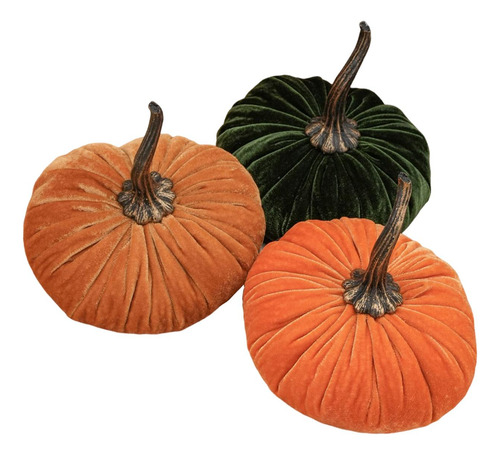 3 Piezas De Calabazas De Terciopelo, Calabazas De Estilo C