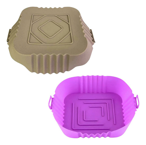 Bandeja Air Fryer Molde Silicona Cuadrado Freidora Aire Color