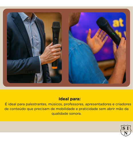 Microfones Duplo Sem Fio Smart Profissional Dinâmico Karaoke