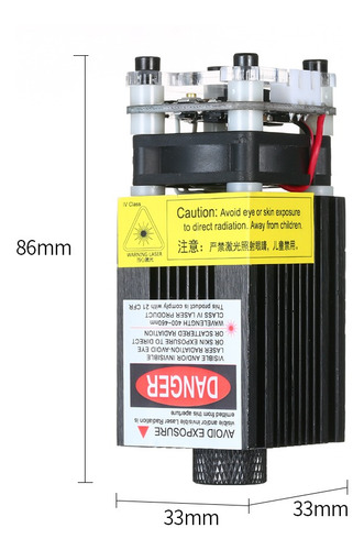 Imagen 6 de 6 de 500mw Eleksmaker 405-445nm Módulo Láser Azul 2.54-3p