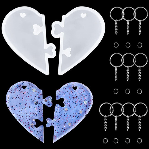 Moldes De Resina Para Rompecabezas De Corazón De Silicona