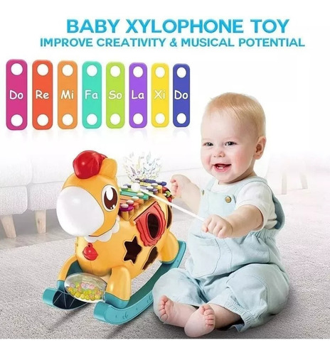 Juguete Musical 5 En 1 Xilófono Bloques Construcción Niños