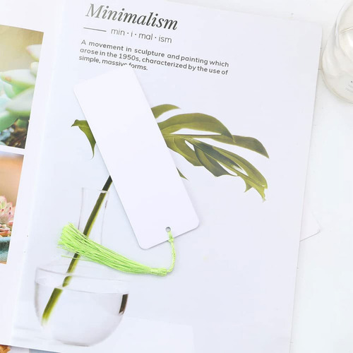 Kits De Marcapálogos Con Borlas En Blanco, Papel Kraft, Hech