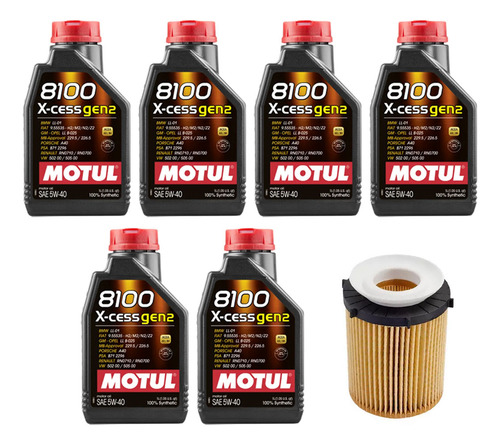 Kit Troca Óleo Motul 5w40 Mercedes Gla250 2.0 2014/