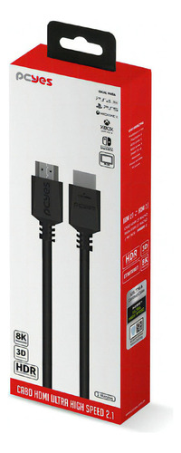 Cabo Hdmi 8k 2m 60 Hz 3d Hdr 2.1 28awg Ultra Reforçado Premium