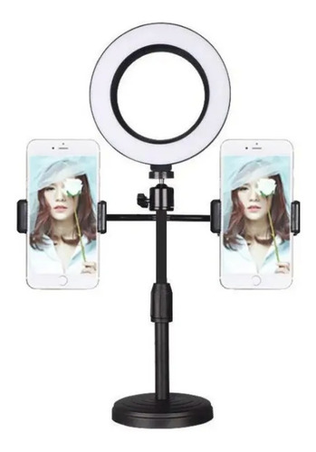 Aro Luz Led 16cm Maquillaje Lampara Con Soportes Foto Video