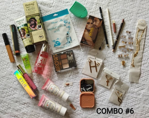 Imagen 6 de 6 de Combos Maquillaje Zarcillos Topitos Tobilleras Cadena