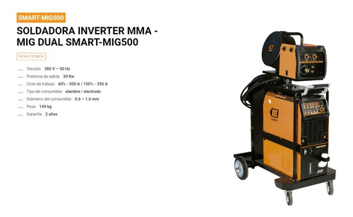 Imagen 4 de 7 de Soldadora Inverter Mig Mag 500a Lusqtoff Aluminio Industrial