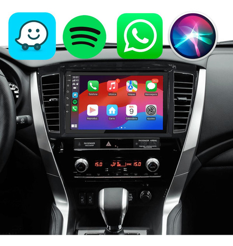Kit Multimidia Carplay Android 9pol Pajero Sport 22 23 24