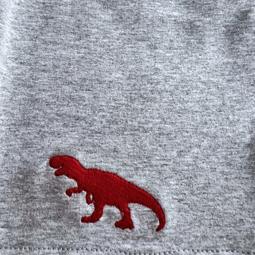 Short Bermuda Algodon Bordado Dinosario T- Rex Niño