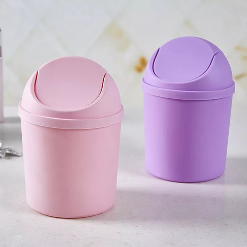 Imagen 2 de 9 de Set X 4 Cesto Vaivén Mini Tacho Basura Mesa Escritorio 1,5lt
