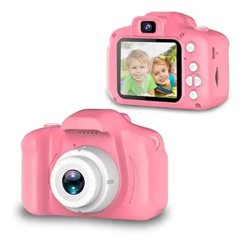 Camara Hd Digital Para Niños Con Tarjeta Sd De 32 Gb Seckton Color Rosa