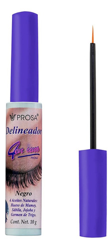 Delineador Liquido De Ojos Brocha 4 En 1 Negro Prosa 10 Gr