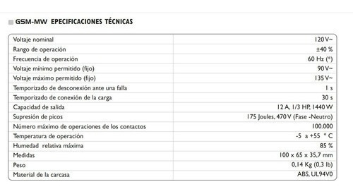 Protector De Voltaje Exceline Para Hornos Microondas 120v