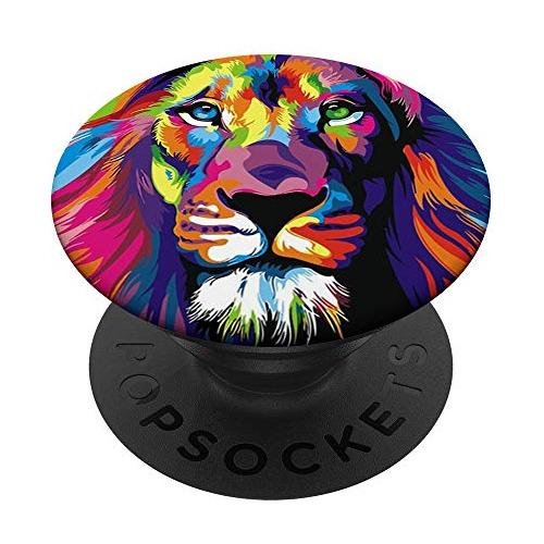 Acuarela Colorida Gato Salvaje León Pop Mount Socket Tg5yi