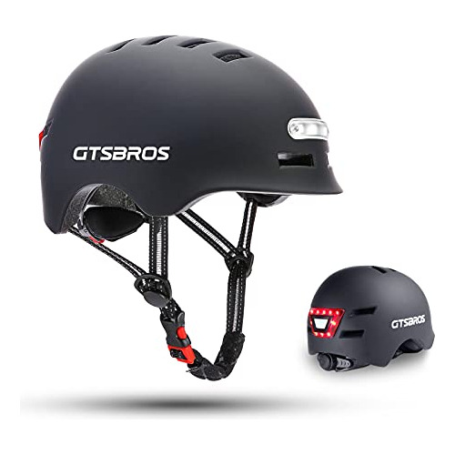 Gtsbros Casco De Bicicletas De Adultos Con Luz - Luces Led D