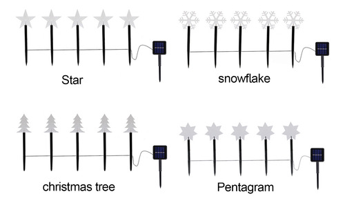 Lámpara Solar Con Forma De Copo De Nieve Para Árbol De Navid