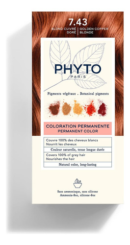 Cor De Cabelo Permanente Phytocolor, Loiro Dourado Cobre 7,4