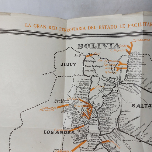 Antiguo Mapa Ferroviario Estación 1936 Norte Arg Mag 66417 (Usado)