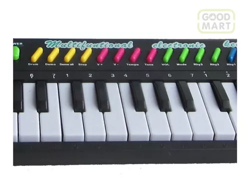 Piano Eletrônico Portátil, 22 Músicas Rosa 2 Fonte de Alimentação Teclado  Infantil Piano Plástico Educacional Multifuncional Com Microfone para Casa