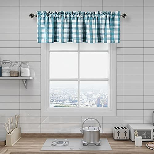 Cortinas Amzdecor Buffalo Plaid Cenefa Cortina De Cocina De 