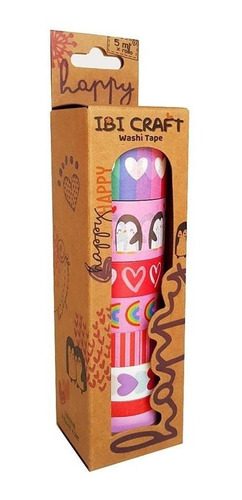 Cinta Adhesiva Decorativa Washi Tape Happy 8 Motivos