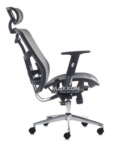Cadeira Escritório Preta Mk-4007 T- Makkon Cor Preto Material Do Estofamento Malha