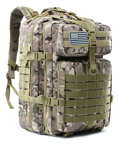 Mochila Táctica Cordura 45 Litros Sistema Molle Aventureros Color Multicam