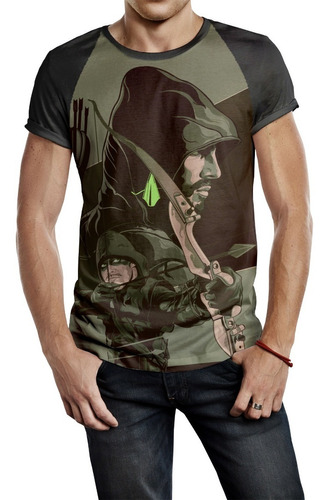 Camiseta Raglan Masculina Arqueiro Verde Ref:508