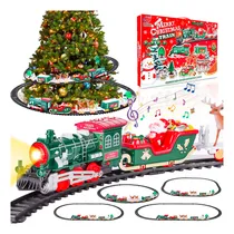 Comprar Tren Electrico Navideño Luz Y Sonido Juguete Niños 28 Piezas