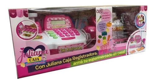 Caja Registradora Juliana Luz Y Sonido Accesorios Micrófono Color Rosa