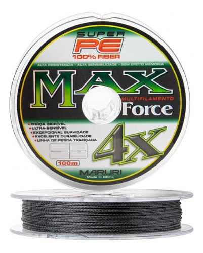 Linha Multifilamento Maruri Max 4x - 0,23mm 30lb 100m Grey