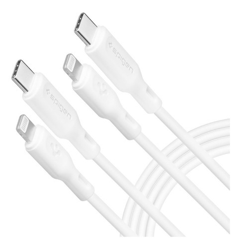 Cable Spigen Usb-c A Lightning 1m Pack X 2 Certificado Apple Color Blanco