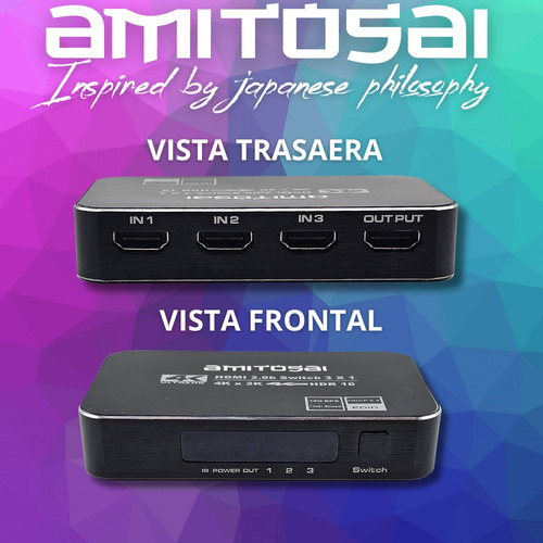 Switch Hdmi 3 X 1 Amitosai Combo Para Gaming Avanzado Hdmi3m