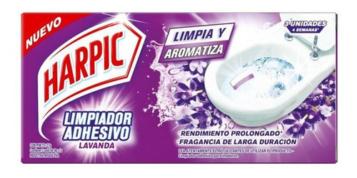 Limpiador Adhesivo Para Inodoros 3un. Lavanda Harpic