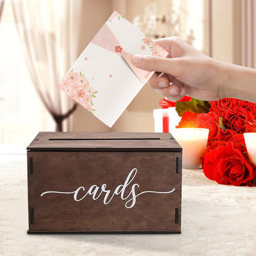 Caja De Madera Para Tarjetas De Recepción De Boda, Decoració