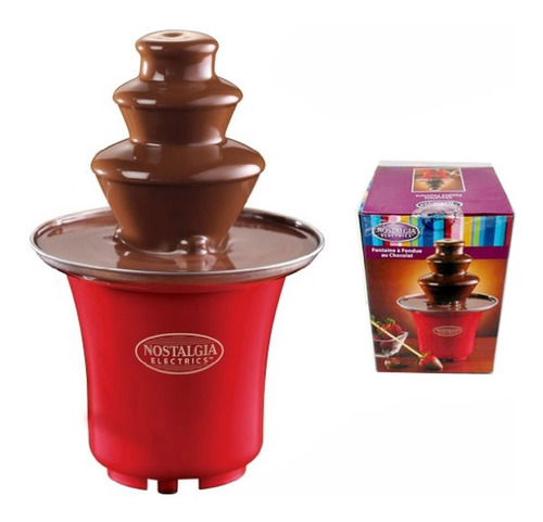 Imagen 2 de 4 de Mini Fuente De Chocolate Nostalgia 3 Niveles Fondue Fresas !