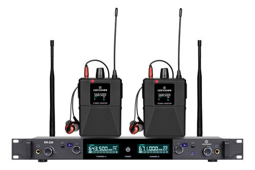 Sistema Monitoreo Gochanmi Er220 Estereo In Ear Bluetooth 2 canales
