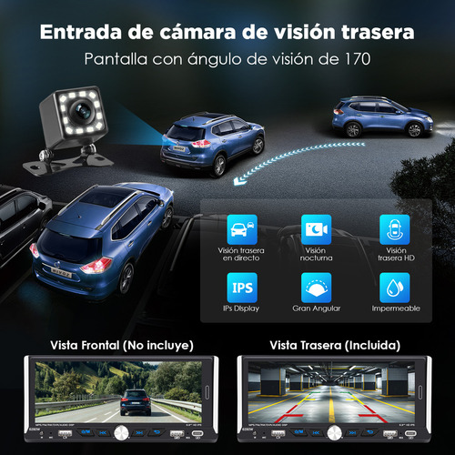 Autoestereos Pantallas Hoviz Auto Estéreo 1din Ips Hd Inalámbrico Carplay Android Auto Bt Fm Rds Rca Negro Estereo Pantalla 6.9 Pulgadas Reproductor Multimedia Auto Pantalla Para Auto H30