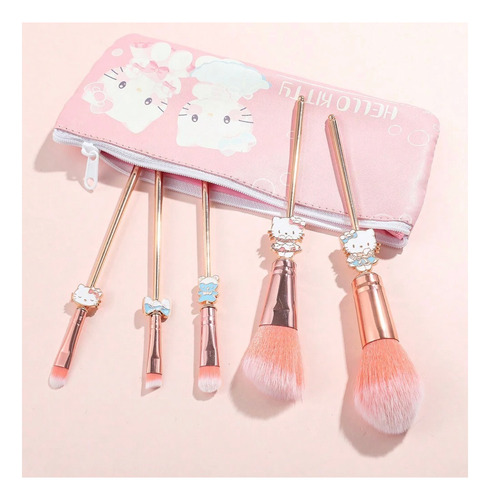 Set Brochas 5 Pinceles De Maquillaje Diferentes Personajes