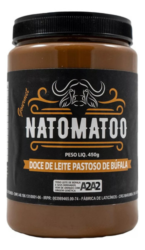 Doce De Leite De Búfala A2a2 Artesanal Gourmet Natomato 470g