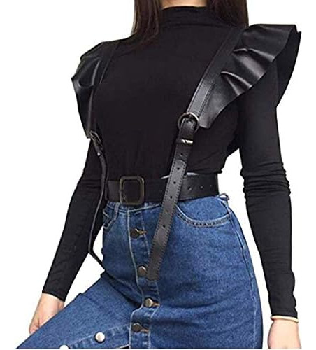 Arnés De Cuerpo De Cuero Para Mujer, Cinturón De Jaula, Corr