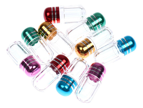 10 Pieces Portable Capsule Pill Case Acrylic Capsule Box For