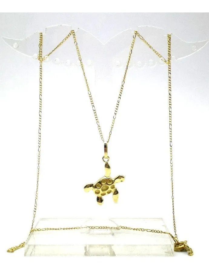 Cadena Y Dije De Tortuga De Oro 18 Kt