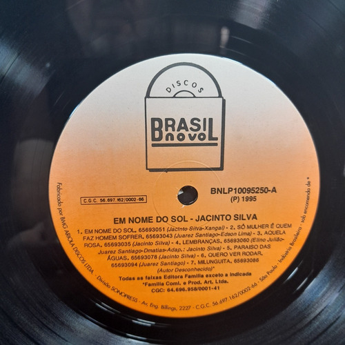 Imagem 4 de 6 de Vinil Lp Jacinto Silva Em Nome Do Sol Vol 20 Ótimo Estado