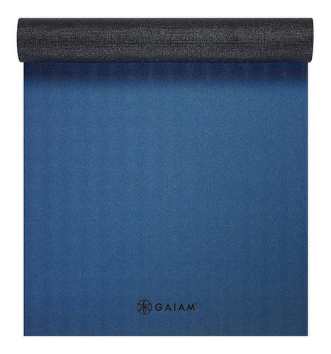 Tapete Yoga Gaiam Mat Pvc Ultra-sticky Textura No-slip 6mm Color Azul