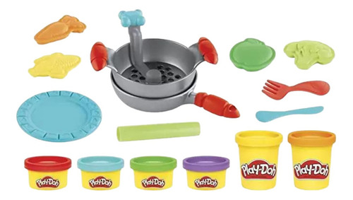 Pasta modelar Kitchen Creations, 6 colores, Play-doh, varios colores