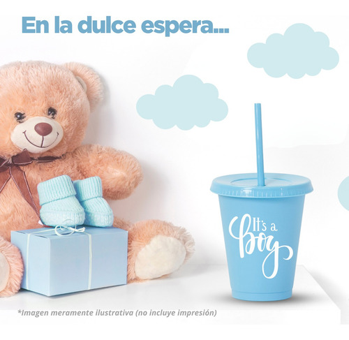 60 Vasos Reusables Con Popote Para Bebida Fría Mini 16 Oz Color Combinado