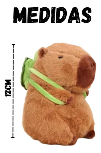 Chaveiro Pelúcia Capivara Com Mochilinha De Tartaruga Fofa Capivara Tartaruga
